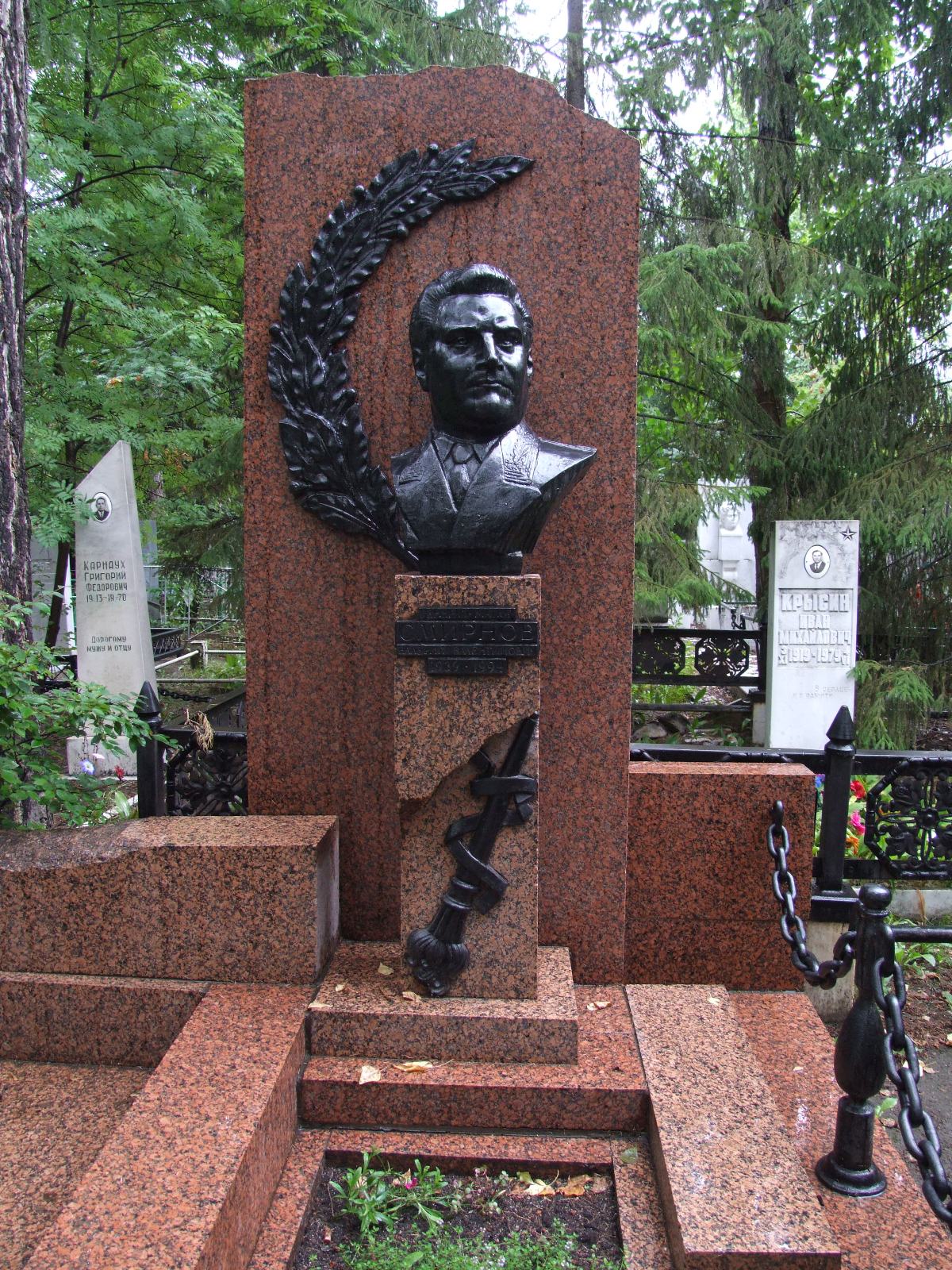 Надгробие на могиле Смирнова В.В. (1939-1994), Челябинск, Успенское кладбище, квартал 1 ст.